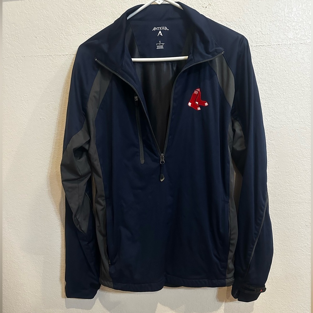 Antigua Boston Red Sox Quarter Zip Jacket Navy Blue Size Small MLB Pullover